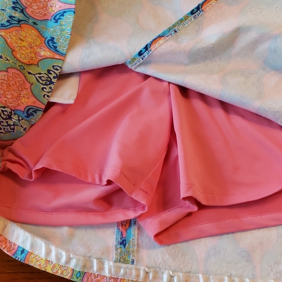 Peter Millar Pink & Blue Print Golf Skort Sz 4 - Picture 5 of 9